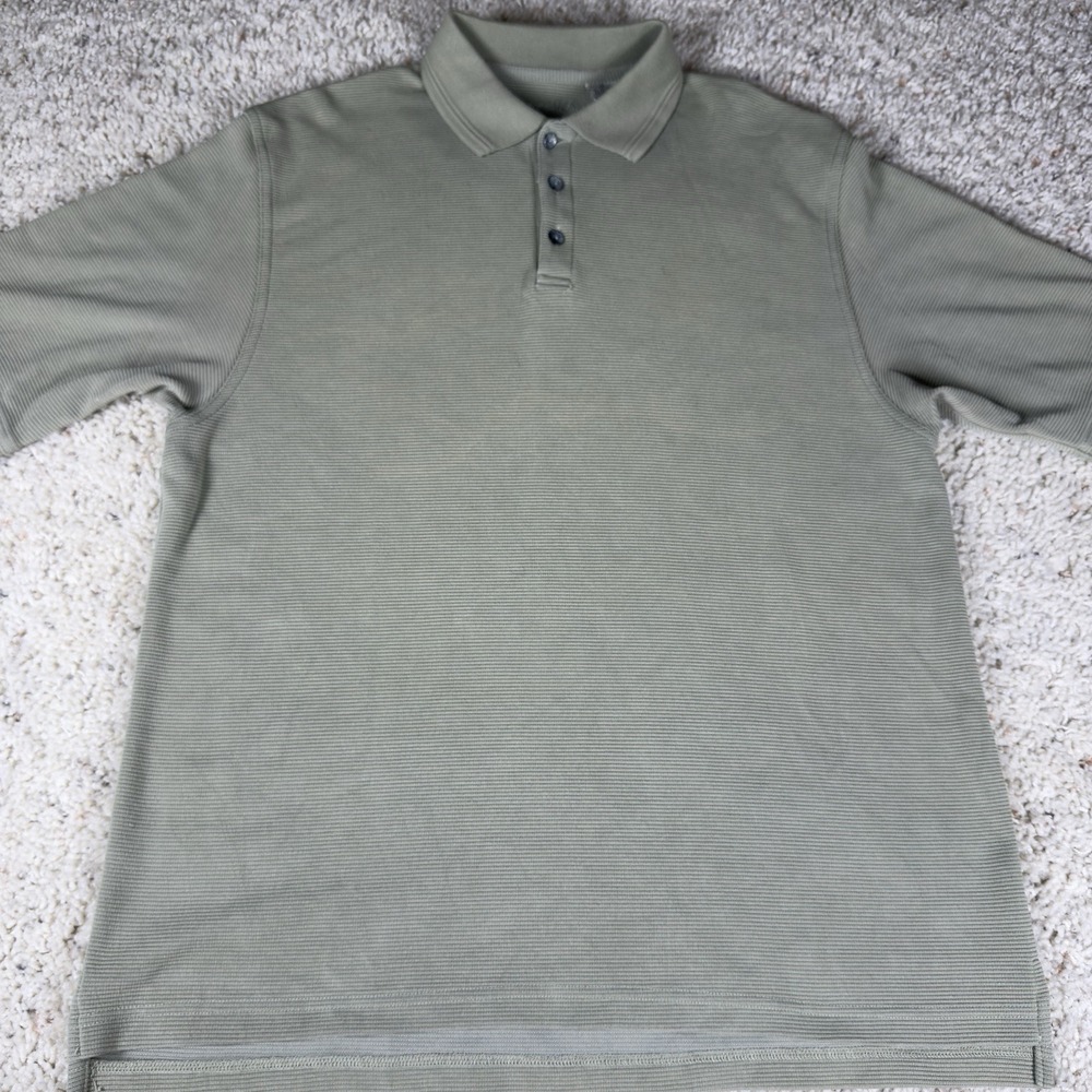 Straight Down Polo Shirt Mens Large Tan Golf Short Sleeve- Damage.‎